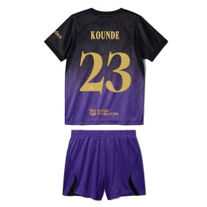 Barcelona Jules Kounde #23 Jalkapallovaatteet Lasten Vieraspeliasu 2026-27 Lyhythihainen (+ Lyhyet housut)